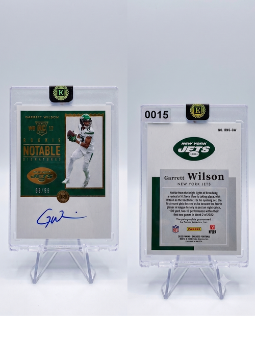 Garrett Wilson 2022 Encased Rookie Notable Signatures Autograph 70/99 Jets RC