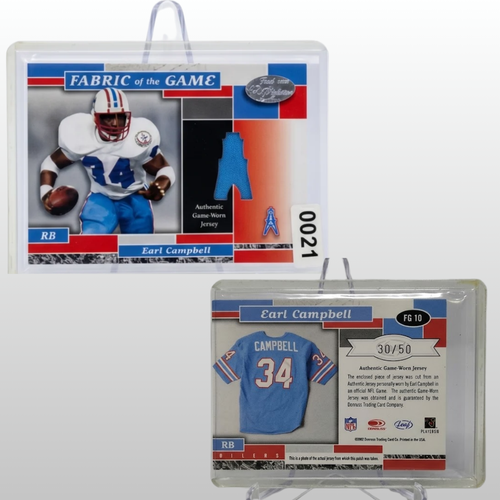 Earl Campbell 2002 Leaf Certified Patch 50 FG10 NFL Hall of Fame Powerback