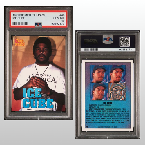 1991 Premier Rap Pack Ice Cube #48 PSA 10 GEM MINT Hip-Hop Rookie Card Era