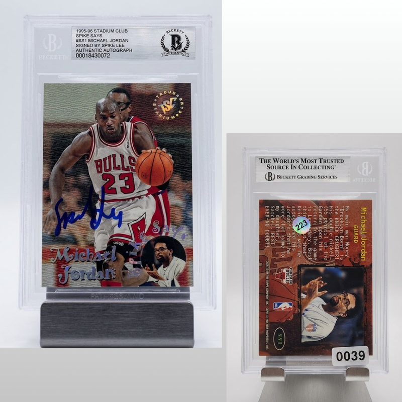 1995-96 Stadium Club Michael Jordan #SS1 Spike Says Spike Lee Signed Auto BGS