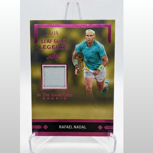 2023 Leaf In The Game Used رافاييل نادال LGL-17 قميص وردي أساطير ذهبية 11/15