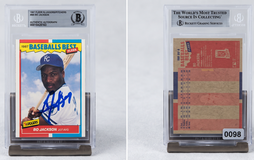 1987 Fleer Baseball's Best Bo Jackson #44 Beckett Authentic Autograph Signed
