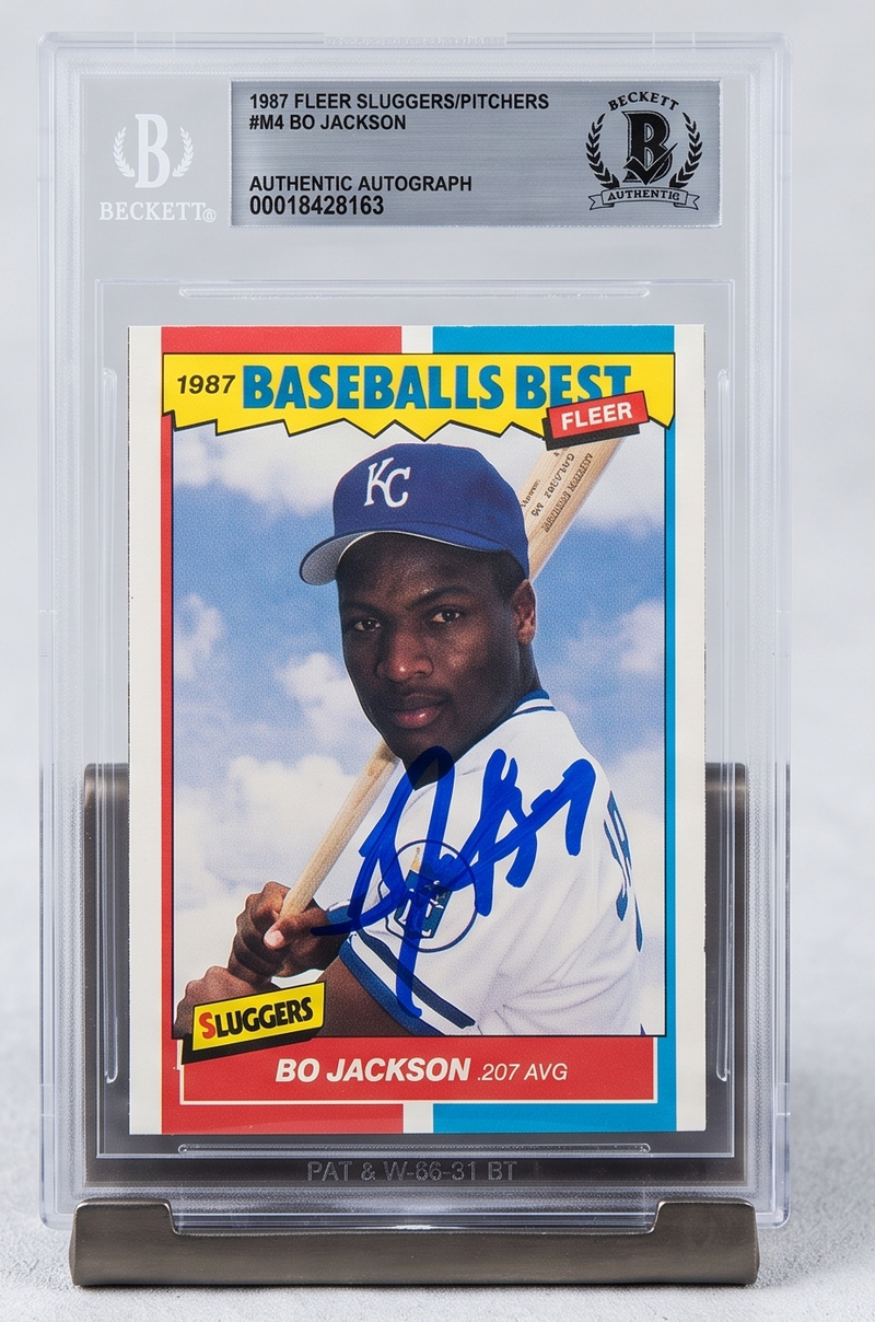 1987 Fleer Baseball's Best Bo Jackson #44 Beckett Authentic Autograph Signed
