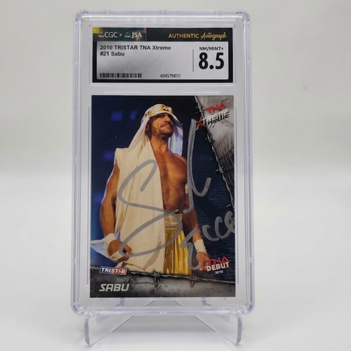 2010 ترايستار تي إن إيه إكستريم سابو #21 موقعة أوتو CGC 8.5 JSA أسطورة الهاردكور