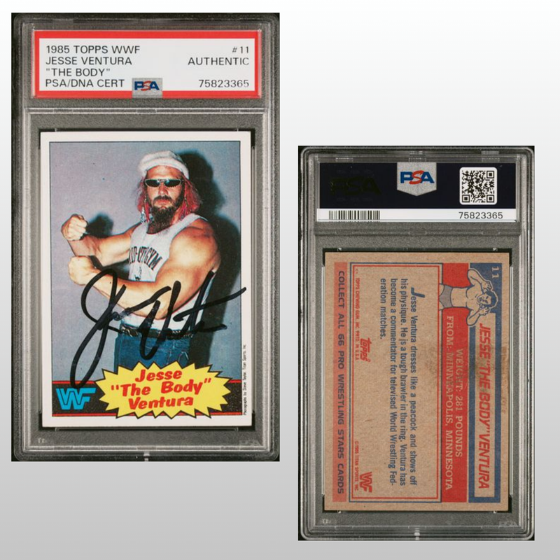 1985 Topps WWF Jesse "The Body" Ventura #11 PSA/DNA Authentic Auto Signed