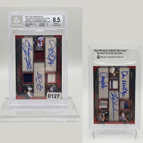 2023 Leaf Mattingly Henderson Walker Beckett Multi Signed Relic Card