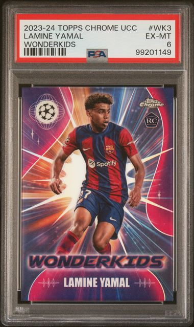 2023-24 Topps Chrome Lamine Yamal RC #WK-3 Wonderkids PSA 6 EX-MT Barcelona