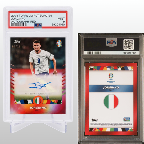 2023-24 Topps Euro Jorginho RED FOILBOARD AUTO /10 PSA 9 #172 Italy