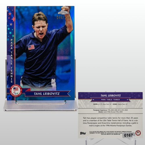 Tahl Leibovitz Table Tennis Topps Olympics Chrome 44/150  Paddle Prodigy