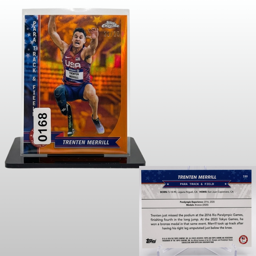 2024 Topps Chrome Olympic Hopefuls Trenten Merrill Orange Refractor #199 21/25