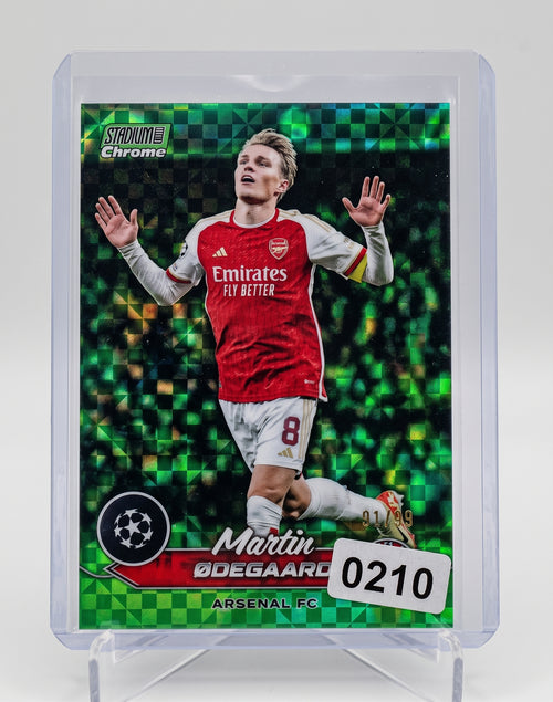 2023-24 Topps Stadium Club Chrome Odegaard NEON GREEN X-FRACTOR /99 #8
