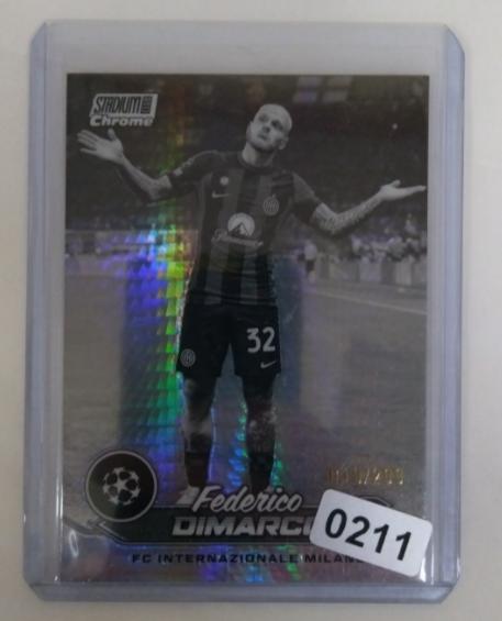 2023-24 Topps Stadium Club Chrome Federico Dimarco BLACK & WHITE /299 Inter
