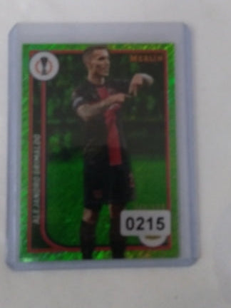 2023-24 Topps Merlin Alejandro Grimaldo NEON GREEN SHIMMER /399 #145 Leverkusen