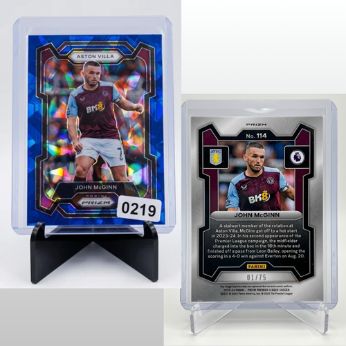 2023-24 Panini Prizm John McGinn BLUE ICE PRIZM /75 #114 Aston Villa