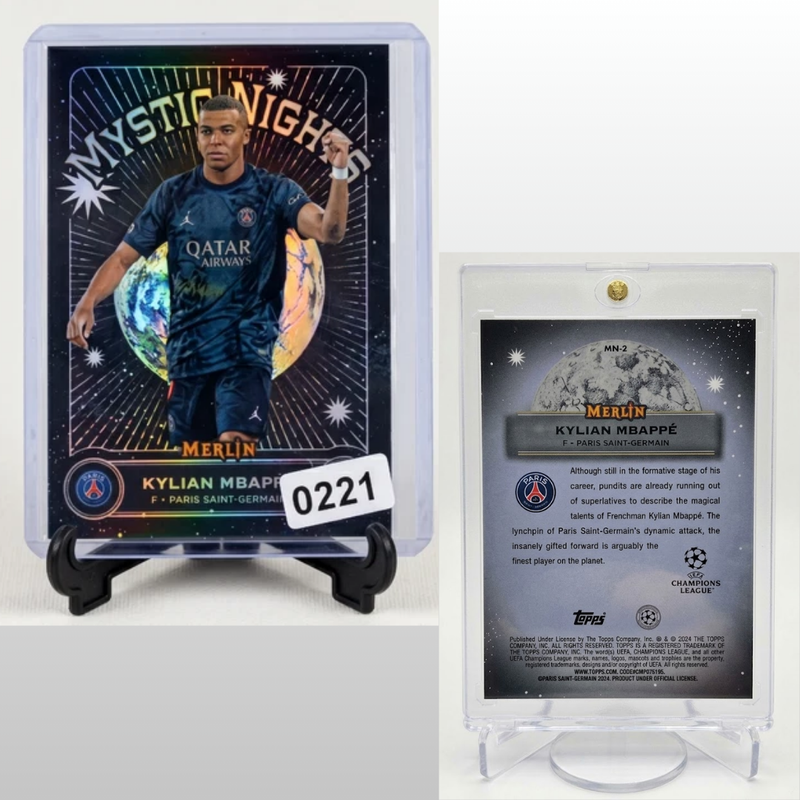 2023-24 Topps Merlin Kylian Mbappe MYSTIC NIGHTS Insert #MN-2 PSG France