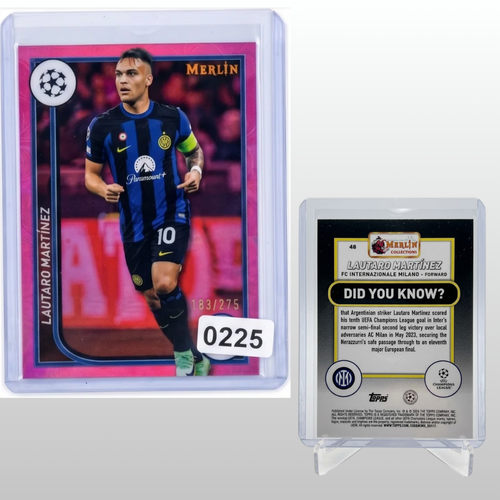 2023-24 Topps Merlin Lautaro Martinez PINK MOJO Refractor /275 #48 Inter Milan