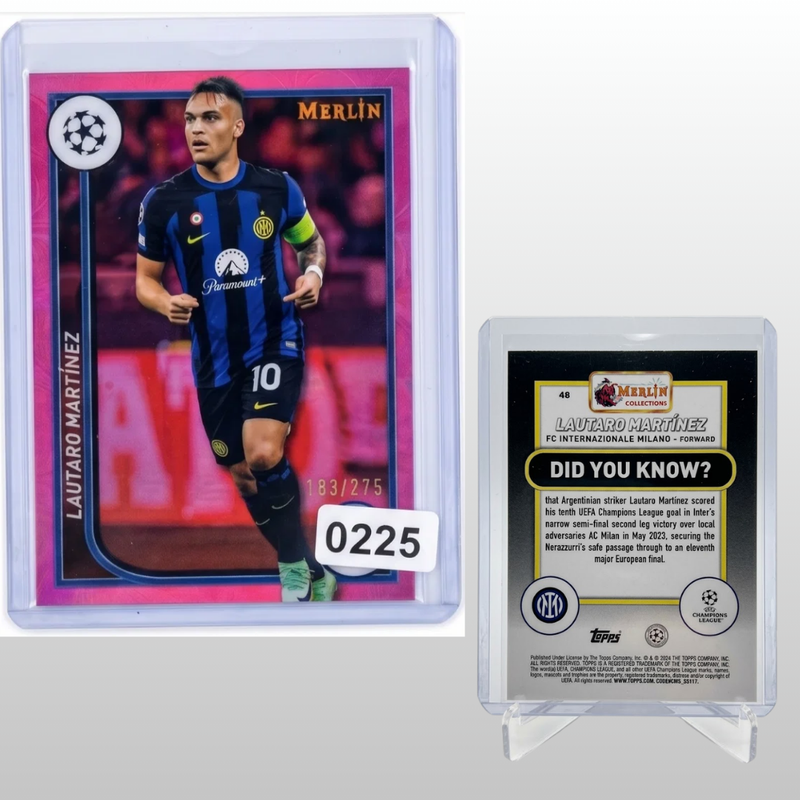 2023-24 Topps Merlin Lautaro Martinez PINK MOJO Refractor /275 #48 Inter Milan