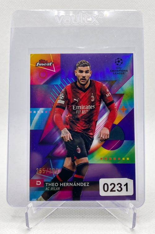 2023-24 Topps Finest Theo Hernandez PURPLE REFRACTOR /299 #132 AC Milan