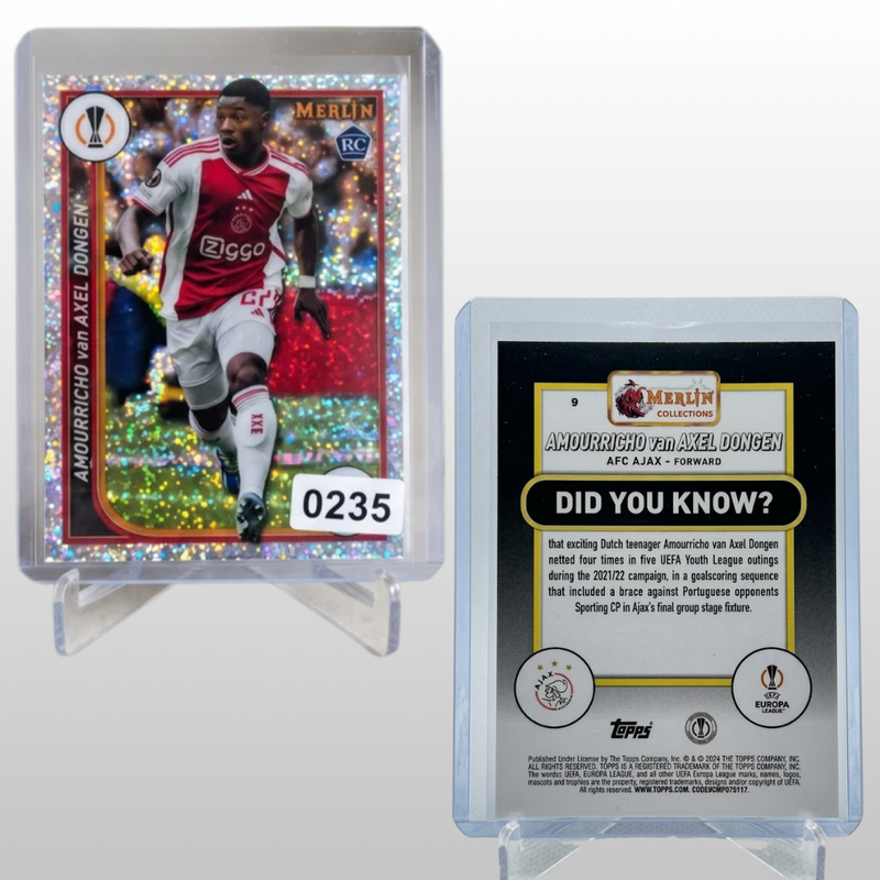 2023-24 Topps Merlin Amourricho van Axel Dongen RC AQUA PRISM #9 Ajax