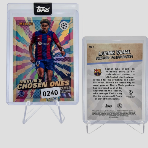 2023-24 Topps Merlin Chrome Lamine Yamal RC Merlins Chosen Ones MC-1 Barcelona