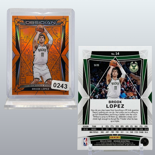 2023-24 PANINI OBSIDIAN BROOK LOPEZ LIGHTNING STRIKE SIGNATURES AUTO /99 LS-BBM  NBA Defensive Powerhouse