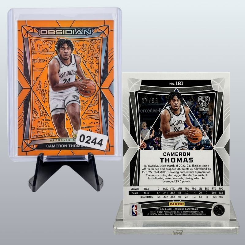 Cameron Thomas 202324 Panini Obsidian NBA بطاقة المبتدئ إصدار محدود /99
