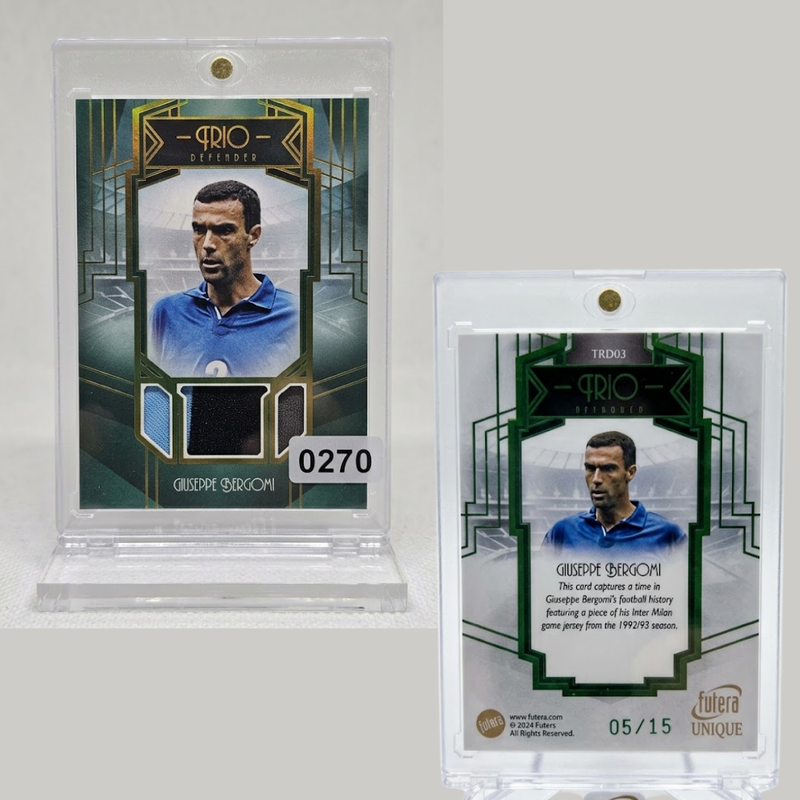 2024 Futera Unique Giuseppe Bergomi TRIO Match Worn Patch /15