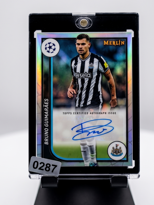 2023-24 Topps Merlin Bruno Guimaraes ON-CARD AUTO Newcastle United AH-BG