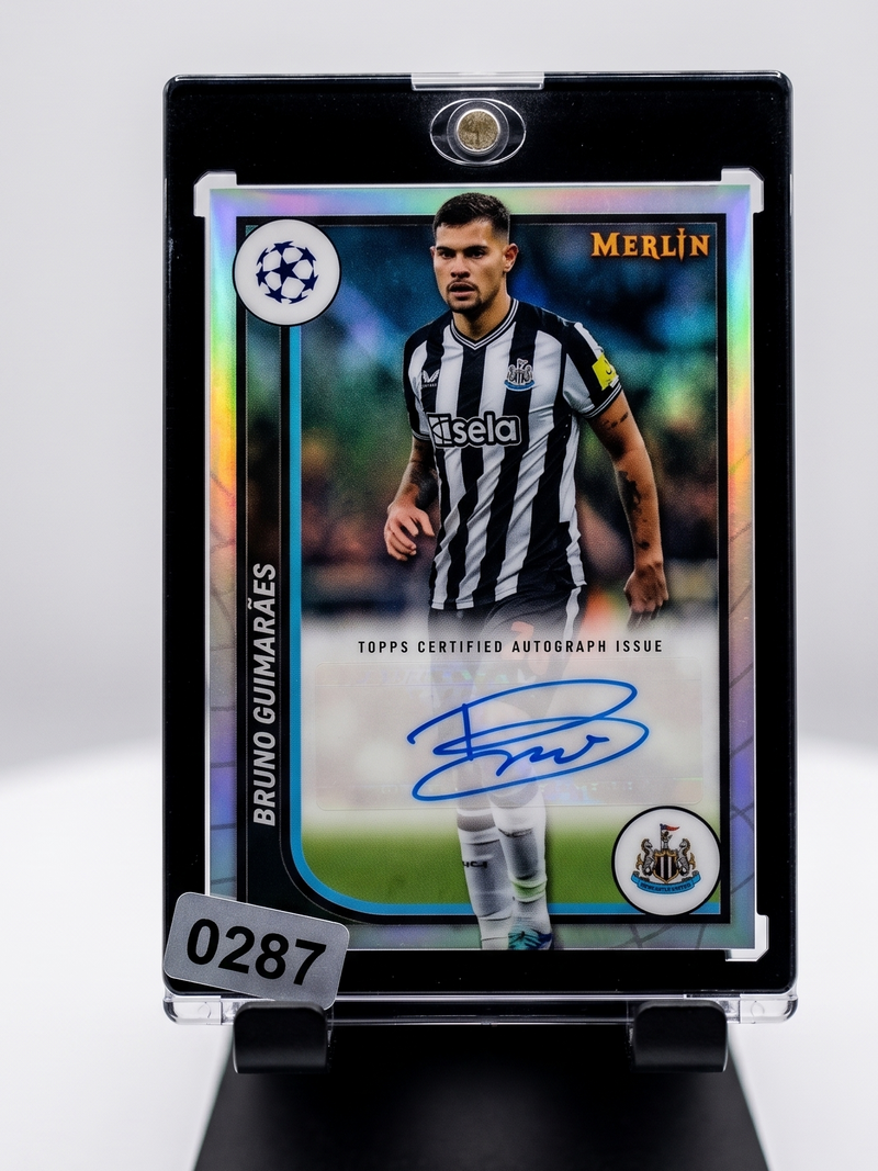 2023-24 Topps Merlin Bruno Guimaraes ON-CARD AUTO Newcastle United AH-BG