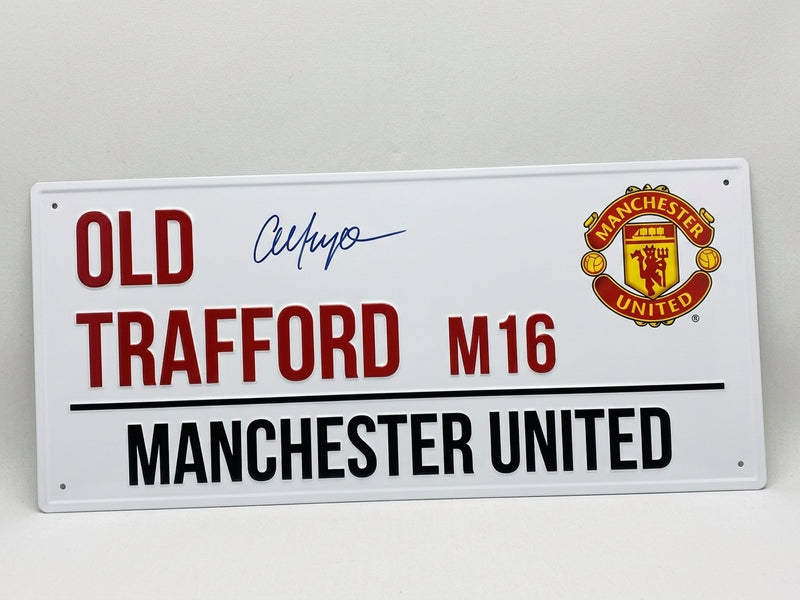 Sir Alex Ferguson Signed Old Trafford Street Sign Manchester United Collectible