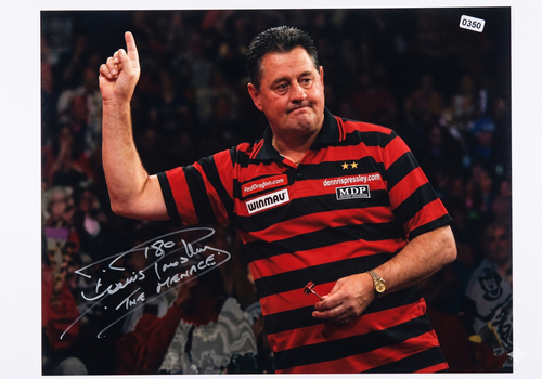 Dennis The Menace Priestley Signed 16x12 Photo Legendary Darts Champion