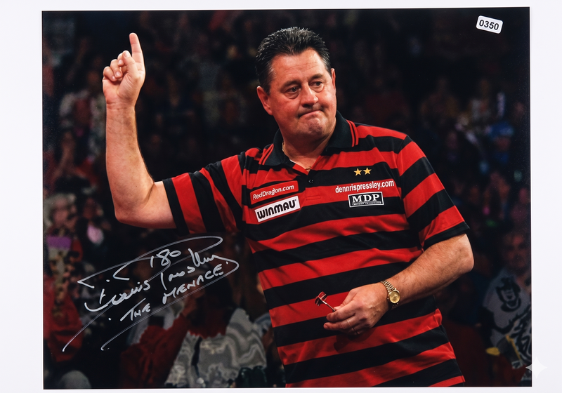 Dennis The Menace Priestley Signed 16x12 Photo Legendary Darts Champion
