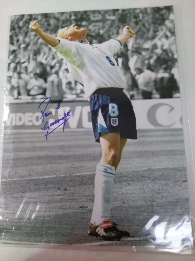 Paul Gascoigne Euro 96 Goal Signed 16x12 Photo England Classic Collectible