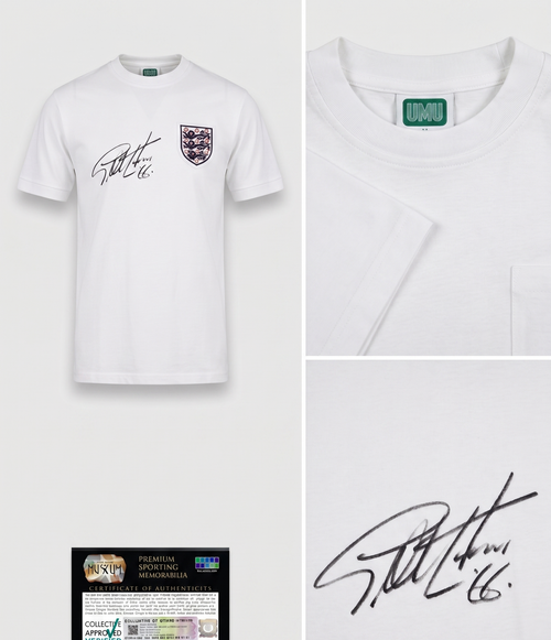 Geoff Hurst Signed England Shirt 1966 Hat Trick Hero Memorabilia Collectible