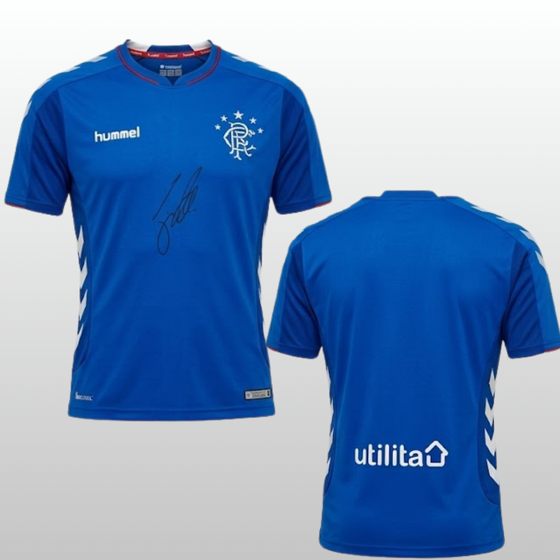 Steven Gerrard Autographed Rangers Shirt from Managerial Era Collectible