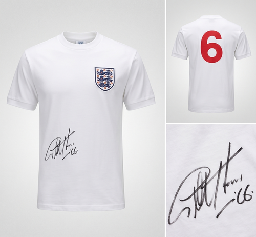 Geoff Hurst Signed England Shirt 1966 Hat Trick Hero Memorabilia Collectible