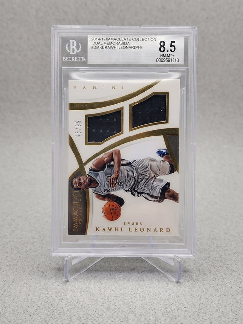 2014-15 Panini Immaculate Kawhi Leonard Dual Patch #DP-KL PSA 8.5 /99