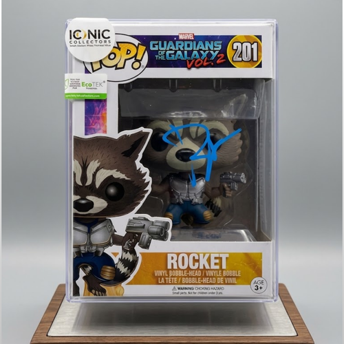 Bradley Cooper Signed Rocket Funko Pop 201 GOTG Vol 2 Autograph JSA COA