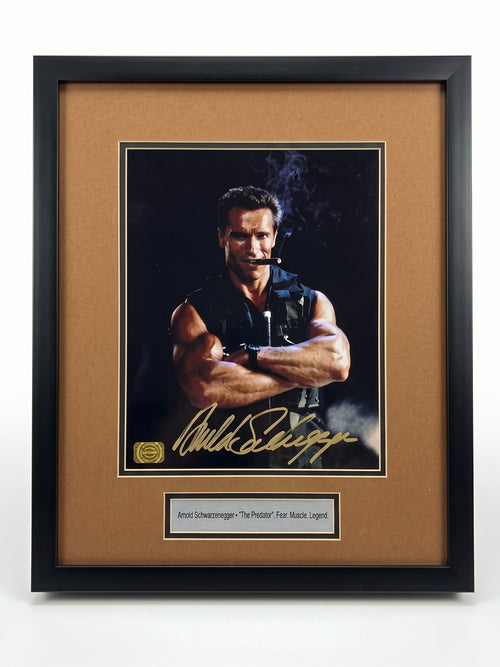 Arnold Schwarzenegger Autographed 8x10 Predator Photo COA - With Frame