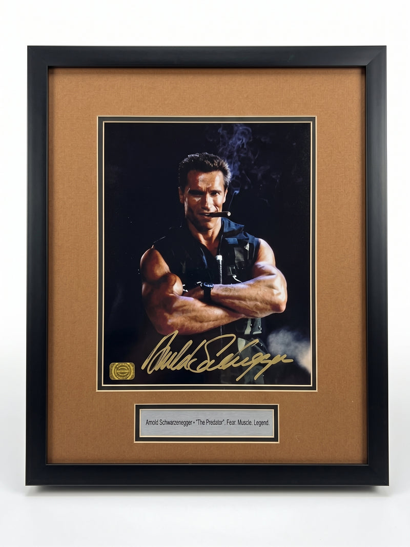 Arnold Schwarzenegger Autographed 8x10 Predator Photo COA - With Frame