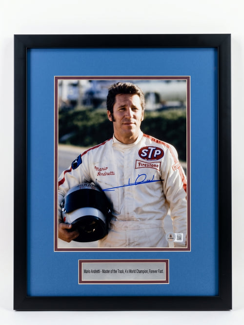 Mario Andretti Signed 8x10 Photo Beckett Racing Legend - With Frame
