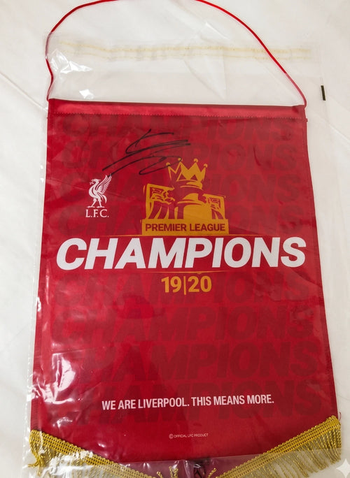 Jurgen Klopp Signed Champions 2019 20 Pennant Soccer Memorabilia Rare