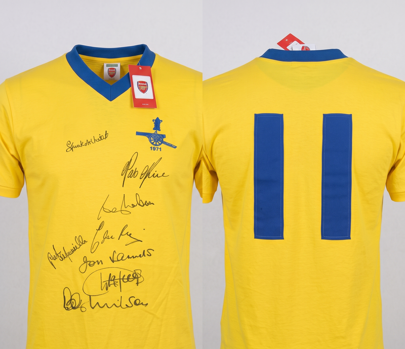 1971 FA Cup Final MultiSigned Shirt Featuring 8 Arsenal Legends Rare Gift