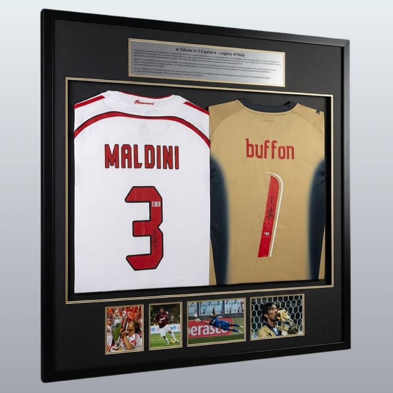Azzurri Icons Bundle Autographed Jerseys Buffon and Maldini for Collectors