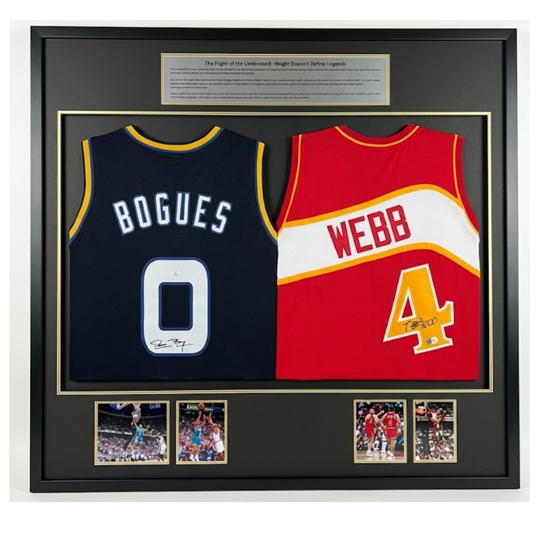 NBA Undersized Legends Jersey Muggsy Bogues Spud Webb - With Frame