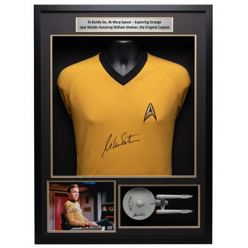 Ultimate Shatner Star Trek Signed Jersey Enterprise Photo - With Frame