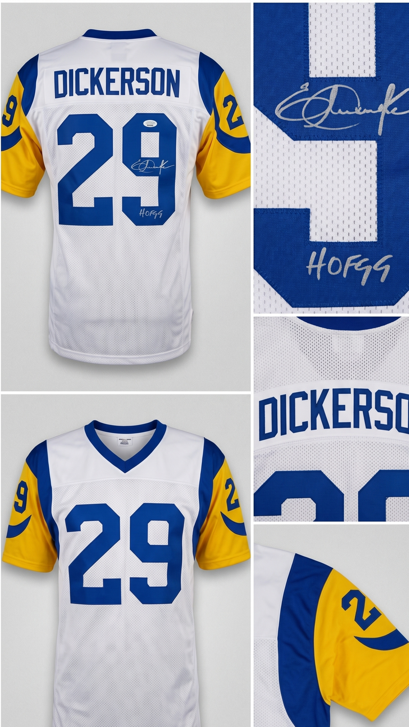 Eric Dickerson Signed Jersey Inscribed HOF 99 JSA NFL Hall of Fame