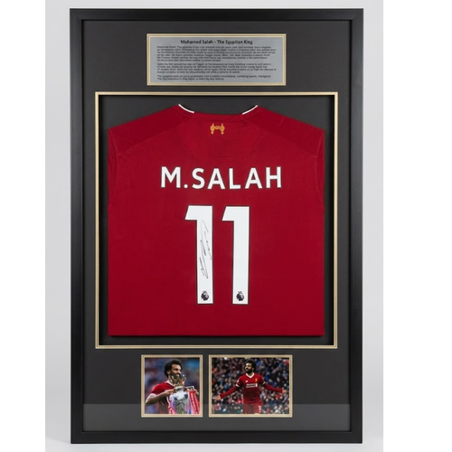 Mohamed Salah 11 FC Liverpool Autographed 2023 24 Jersey - With Frame
