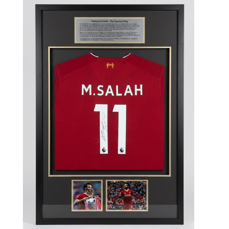 Mohamed Salah 11 FC Liverpool Autographed 2023 24 Jersey - With Frame