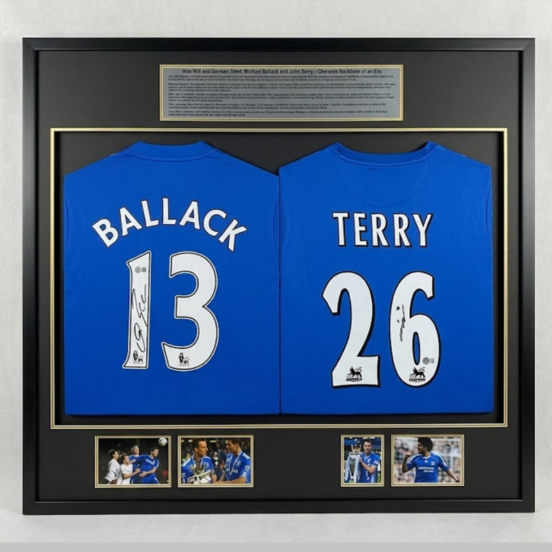 Beckett Cert Chelsea Jerseys Autograph John Terry Ballack - With Frame